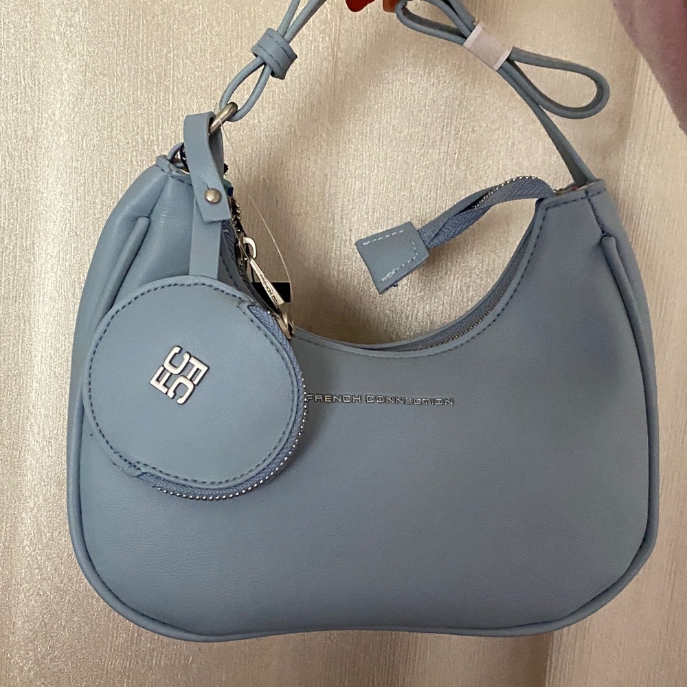 French Connection Blue Shoulder Bag with Coin Pouch